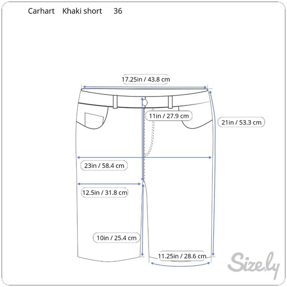 Carhartt Cargo Shorts Mens 36x10 Relaxed Fit Dark Khaki Canvas Pockets - Picture 10 of 10